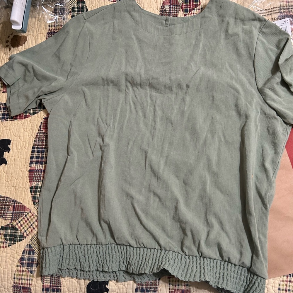 Alfred Dunner Green Blouse size 14